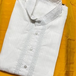 Beautifully Designed men's white  kurta Pajama 