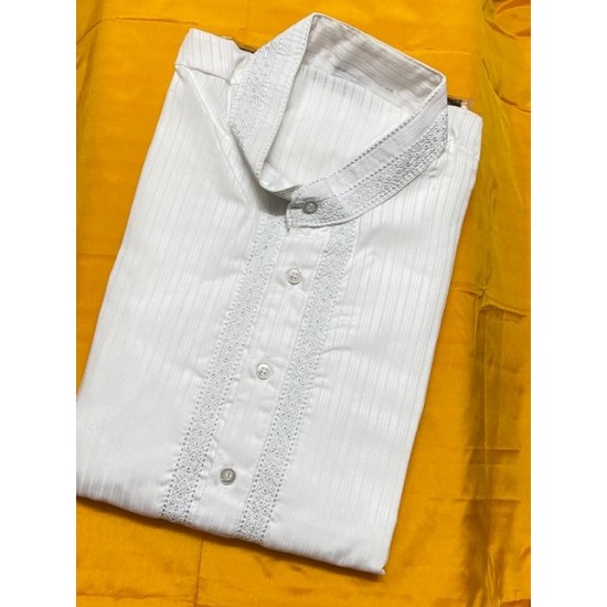 Beautifully Designed men's white  kurta Pajama 