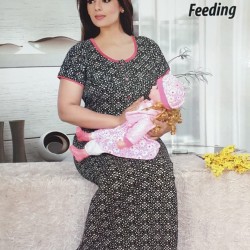 Indian cotton Feeding Nursing Soft Nighty with Side Zip Combed Fabric Night Gown
