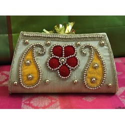 CLUTCH PURSE WITH BEAUTIFUL PATCH WORK 