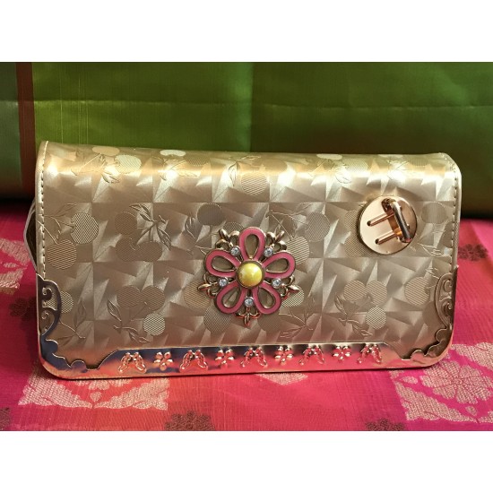 SMART GOLD COLOUR PARTY COLLECTIONS CLUTCH PURSE 