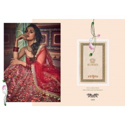 Green and  red Colour  Silk Wedding Wear Resham Work Lehenga Choli