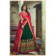 Green and  red Colour  Silk Wedding Wear Resham Work Lehenga Choli