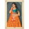 Orange and Green colour Wedding Wear  Jacquard  Lehenga Choli