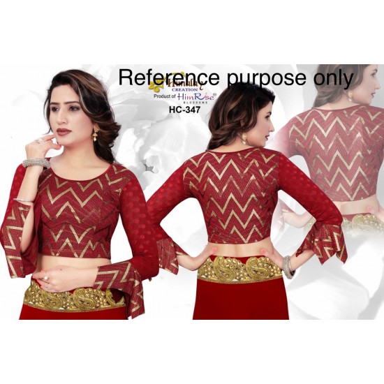 Lycra Stretchable  Designer Ready Made Blouse / Croptop / choli  
