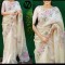 HALF WHITE DIGITAL PRINT  ORGANZA SAREE 
