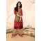 Sandalwood & Red Colour Printed Kurthi With Embroidered Plazzos