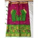 Pink and Green Combo Embroidered Organza Saree