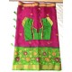 Pink and Green Combo Embroidered Organza Saree