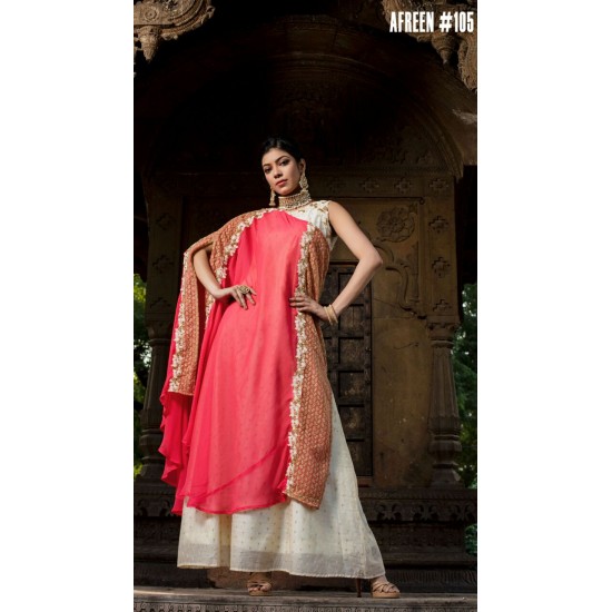 CHANDERI  SILK   DOUBLE LAYER FULL LENGTH KURTI