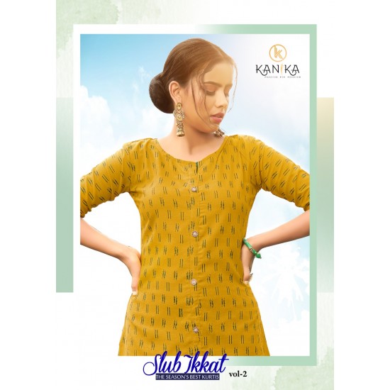 IKKAT PRINT SLUB COTTON KURTI 