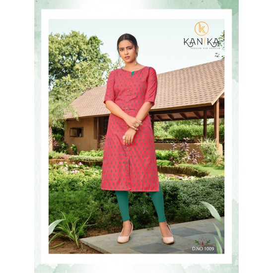 IKKAT PRINT SLUB COTTON KURTI IKKAT PRINT SLUB COTTON KURTI