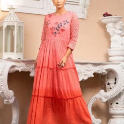 SOFT COTTON FULL FLAIRED LONG LENGTH KURTI 