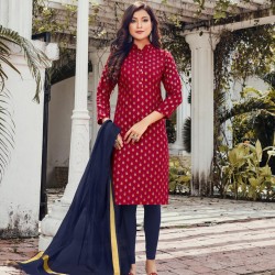 BLOCK PRINT KURTI WITH SILK COTTON DUPPATA 