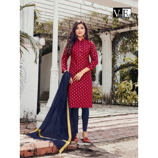BLOCK PRINT KURTI WITH SILK COTTON DUPPATA 
