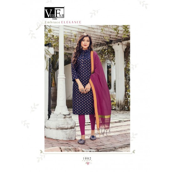 BLOCK PRINT KURTI WITH SILK COTTON DUPPATA 