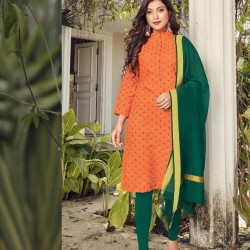 BLOCK PRINT KURTI WITH SILK COTTON DUPPATA 