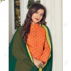 BLOCK PRINT KURTI WITH SILK COTTON DUPPATA 