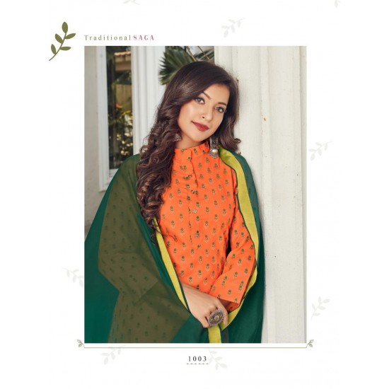 BLOCK PRINT KURTI WITH SILK COTTON DUPPATA 