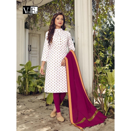 BLOCK PRINT KURTI WITH SILK COTTON DUPPATA 