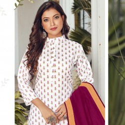BLOCK PRINT KURTI WITH SILK COTTON DUPPATA 