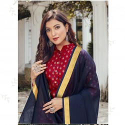 BLOCK PRINT KURTI WITH SILK COTTON DUPPATA 