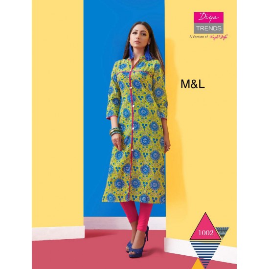 STYLISH COTTON PRINTED CASUAL WEAR KURTI