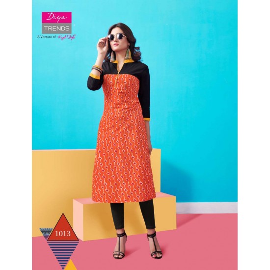 STYLISH COTTON PRINTED CASUAL WEAR KURTI
