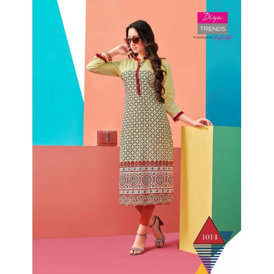 BEATIFUL STYLISH COTTON PRINTED CASUAL WEAR KURTI