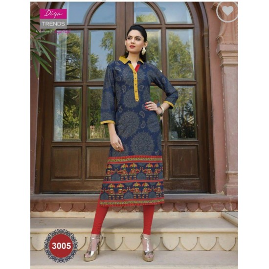 STYLISH RAYON PRINTED CASUAL WEAR KURTI