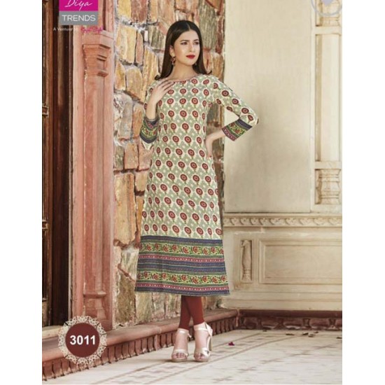 STYLISH RAYON PRINTED CASUAL WEAR KURTI
