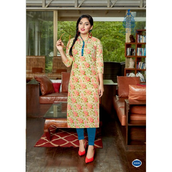 STYLISH COTTON PRINTED CASUAL WEAR KURTI