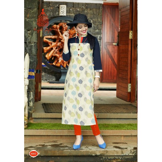 STYLISH COTTON PRINTED CASUAL WEAR KURTI