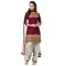 MARRON  COLOUR  STITCHED READY MADE PATIALA SUIT 